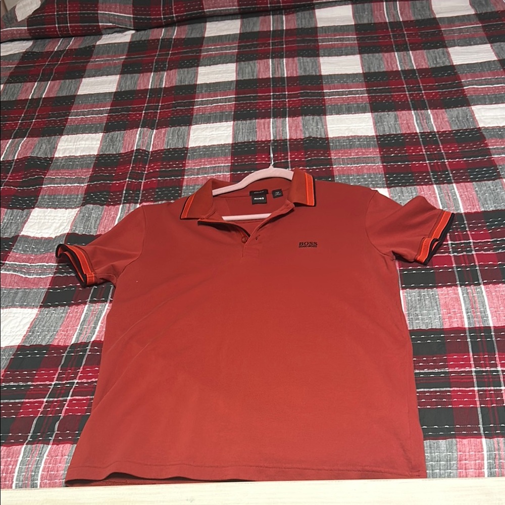 Hugo Boss Deep Red Polo Shirt